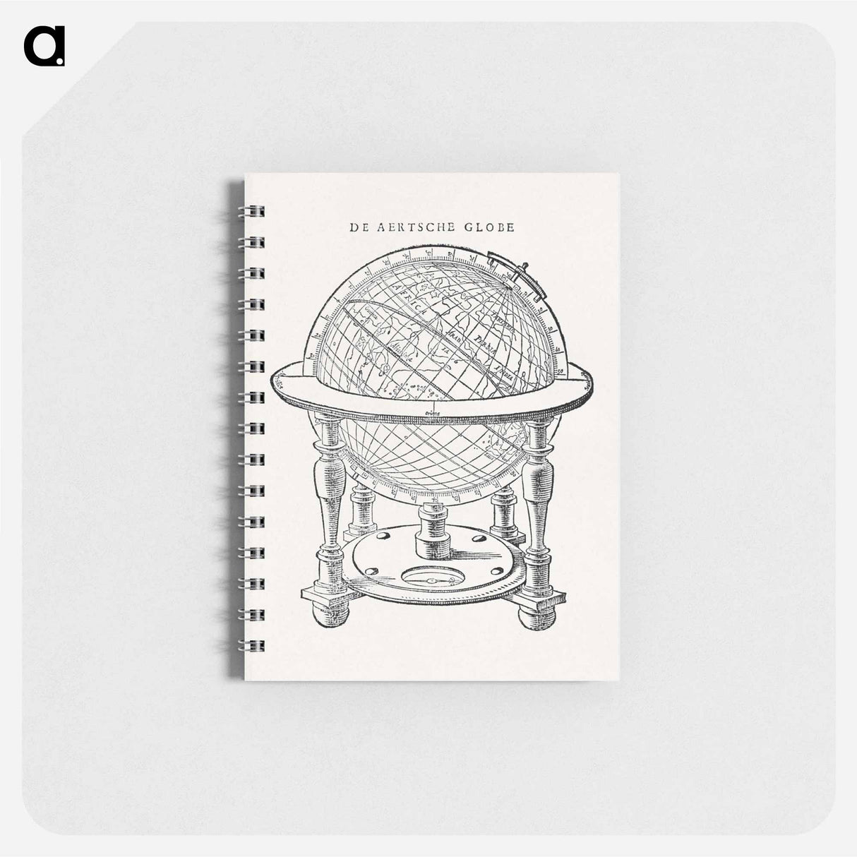 アートメモ帳-A drawing of Emery Molyneux's terrestrial globe - アンティーク地図 Memo.