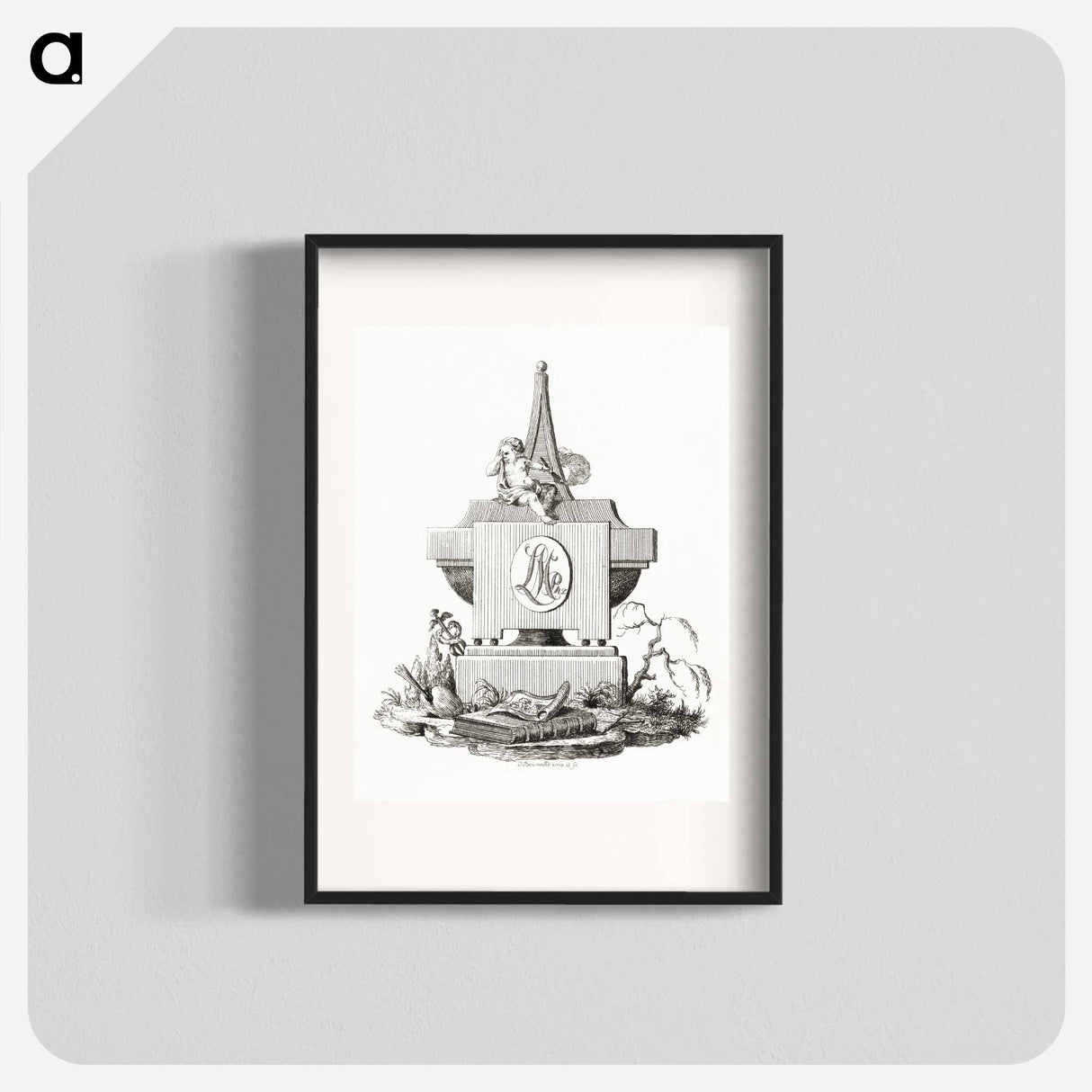 Gravestone with mourning angel - ジャン ベルナール Poster.