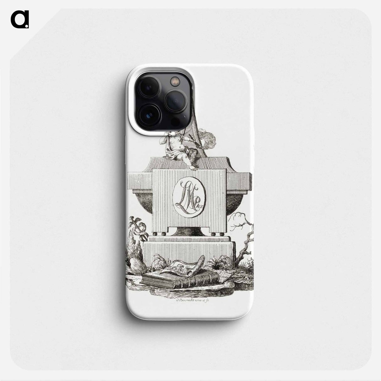 Gravestone with mourning angel - ジャン ベルナール Phone Case.