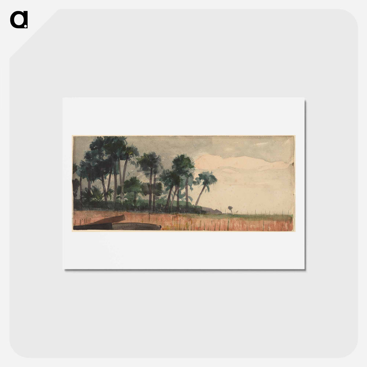アートポストカード-Palm Trees, Red - ウィンスロー ホーマー Postcard.