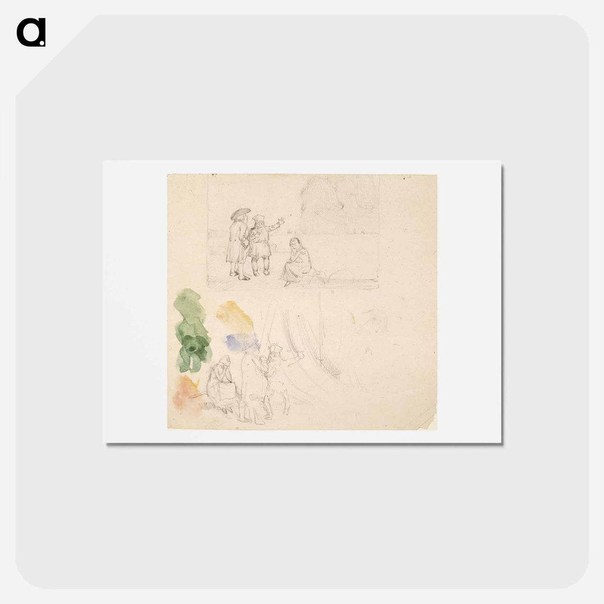 Luonnos satu-kuvitukseen "herr petter" - アルバート エーデルフェルト Postcard.