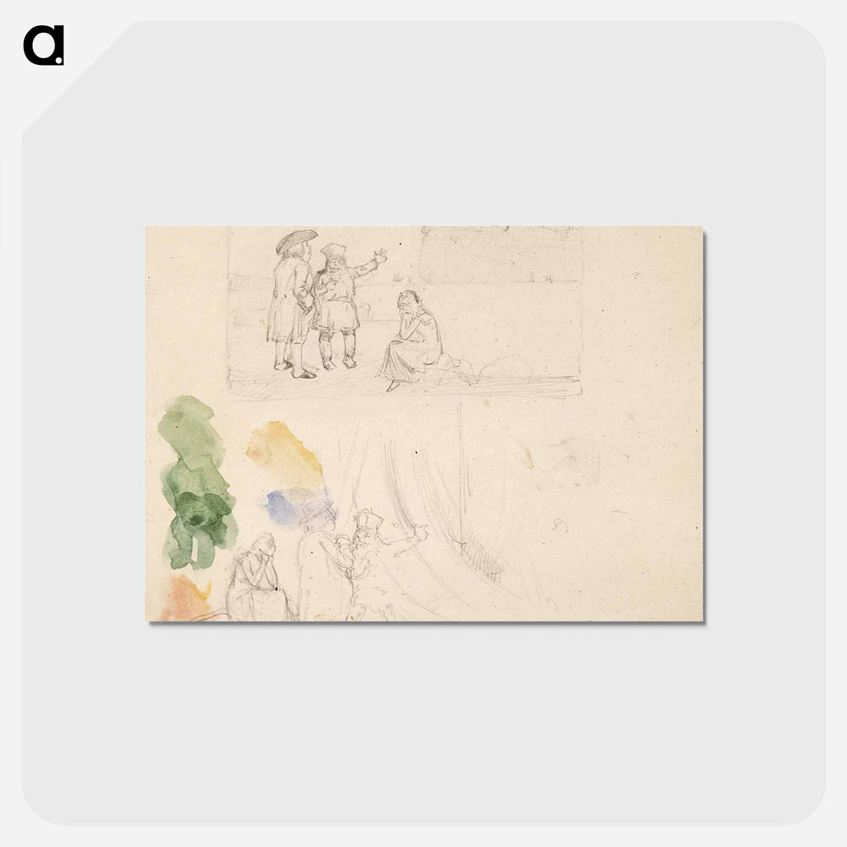 Luonnos satu-kuvitukseen "herr petter" - アルバート エーデルフェルト Postcard.