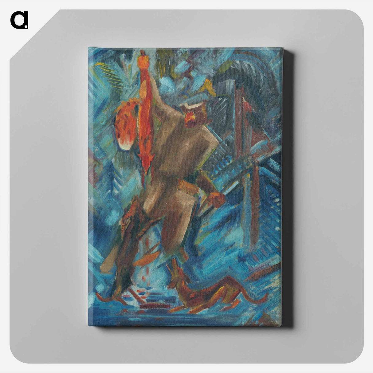 Hunter with a fox in his hand - アーノルド ピーター ワイズ クビンチャン Canvas.