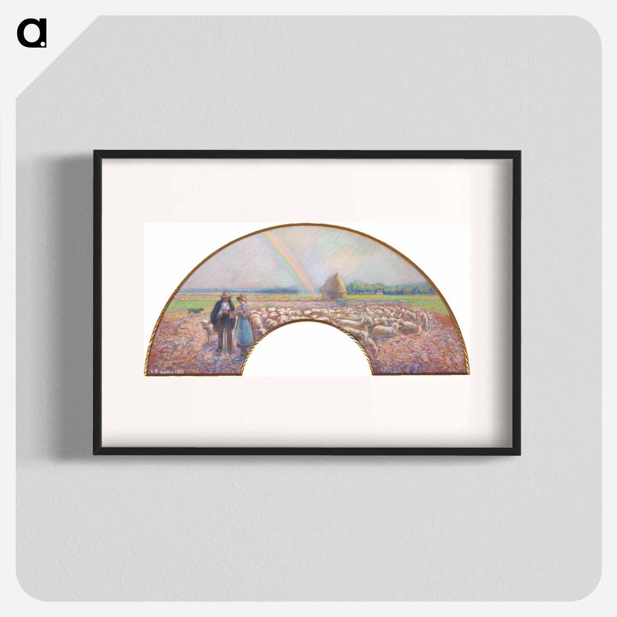 アートポスター-Shepherds in the Fields with Rainbow - カミーユ ピサロ Poster.