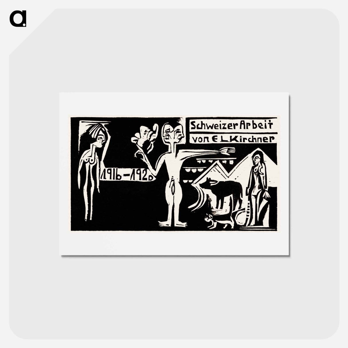 アートポストカード-Exhibition of new paintings and graphics - エルンスト ルートヴィヒ キルヒナー Postcard.