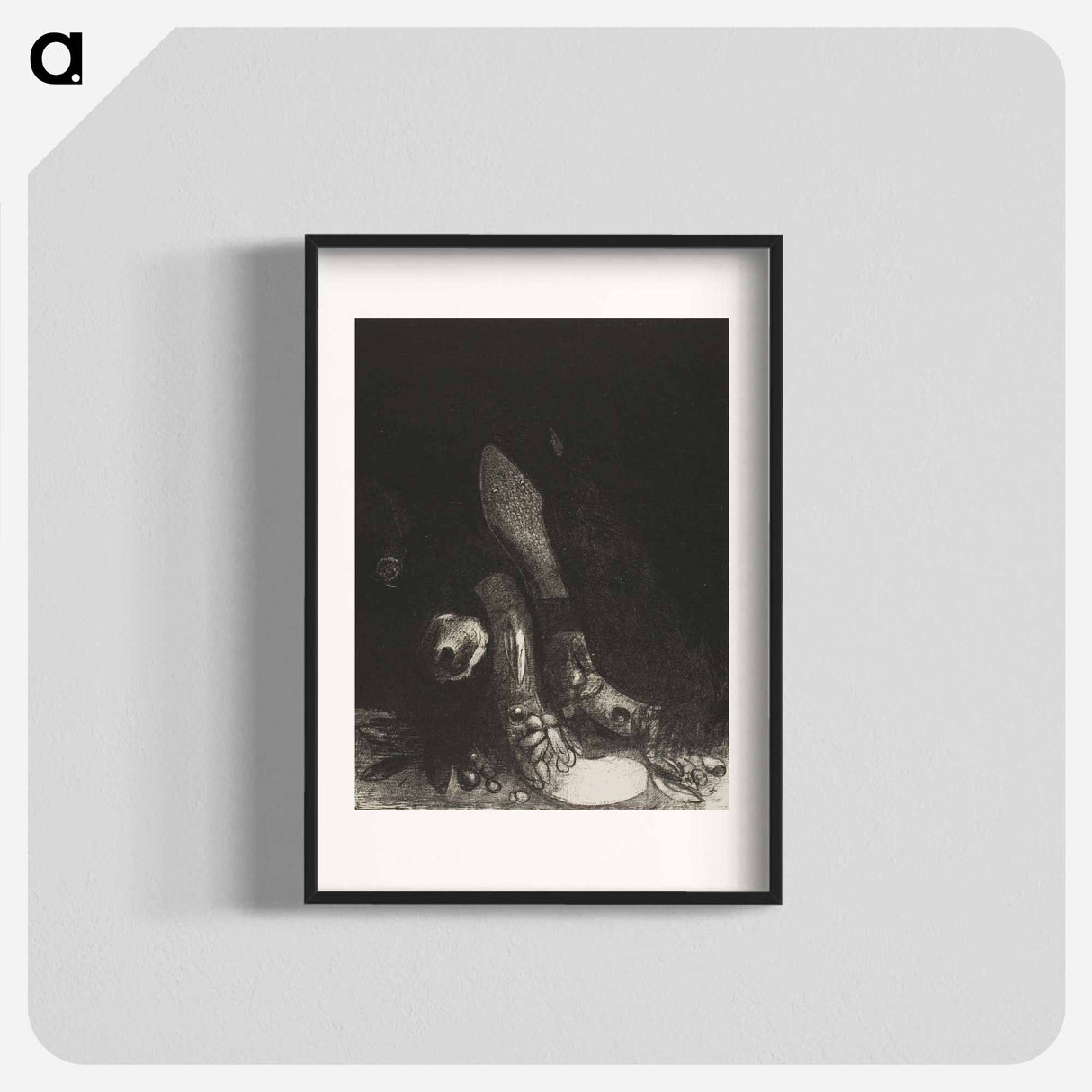 Flowers Fall and the Head of a Python Appears - オディロン ルドン Poster.