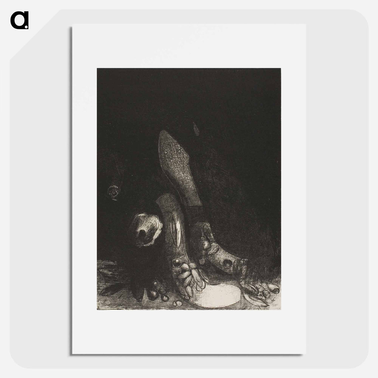 Flowers Fall and the Head of a Python Appears - オディロン ルドン Poster.