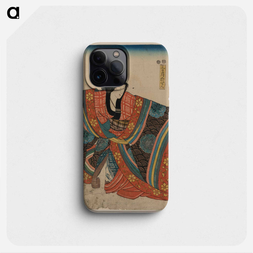 Taira no munemori mikazuki osen ebizako no jū - 歌川 国芳 Phone Case.