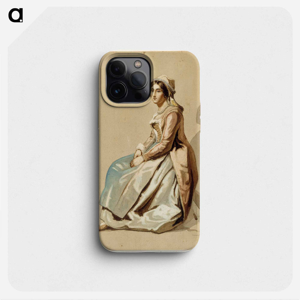 Istuva nainen, malliharjoitelma - アルバート エーデルフェルト Phone Case.
