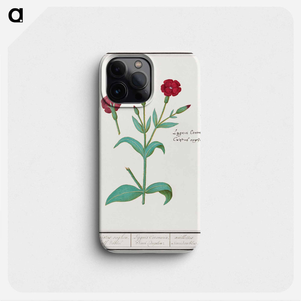 Cuckoo flower, Lychnis or Prickly nose, Lychnis coronaria - アンセルムス ボエティウス デ ブート Phone Case.