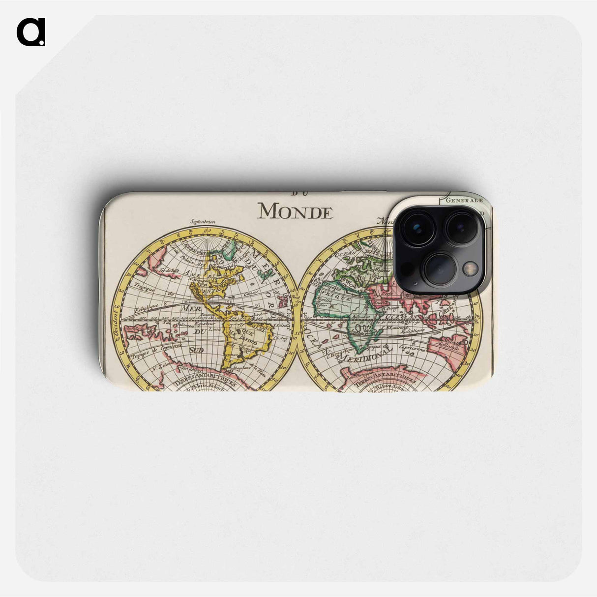 Wereldkaart Mapemonde planisphere ou carte generale du monde - アンティーク地図 Phone Case.