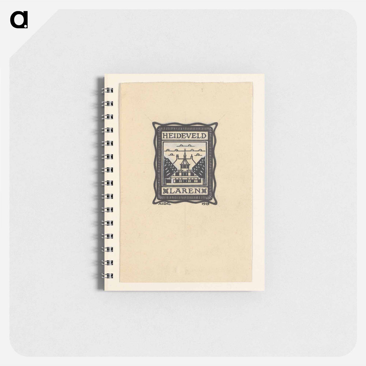 Ontwerp voor een ex libris van Heideveld te Laren by Julie de Graag - ユリー デ フラーハ Memo.