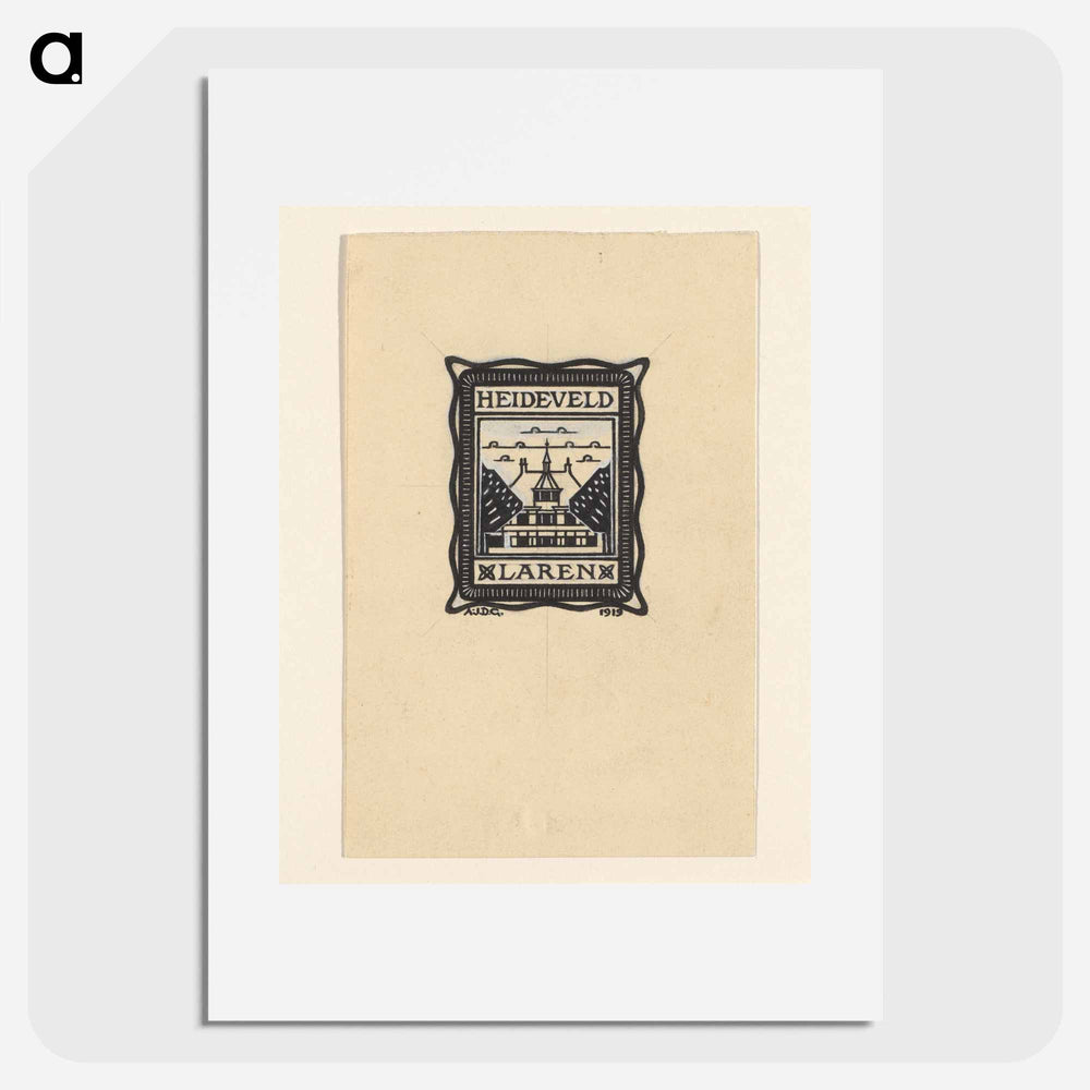 Ontwerp voor een ex libris van Heideveld te Laren by Julie de Graag - Julie de Graag Poster.