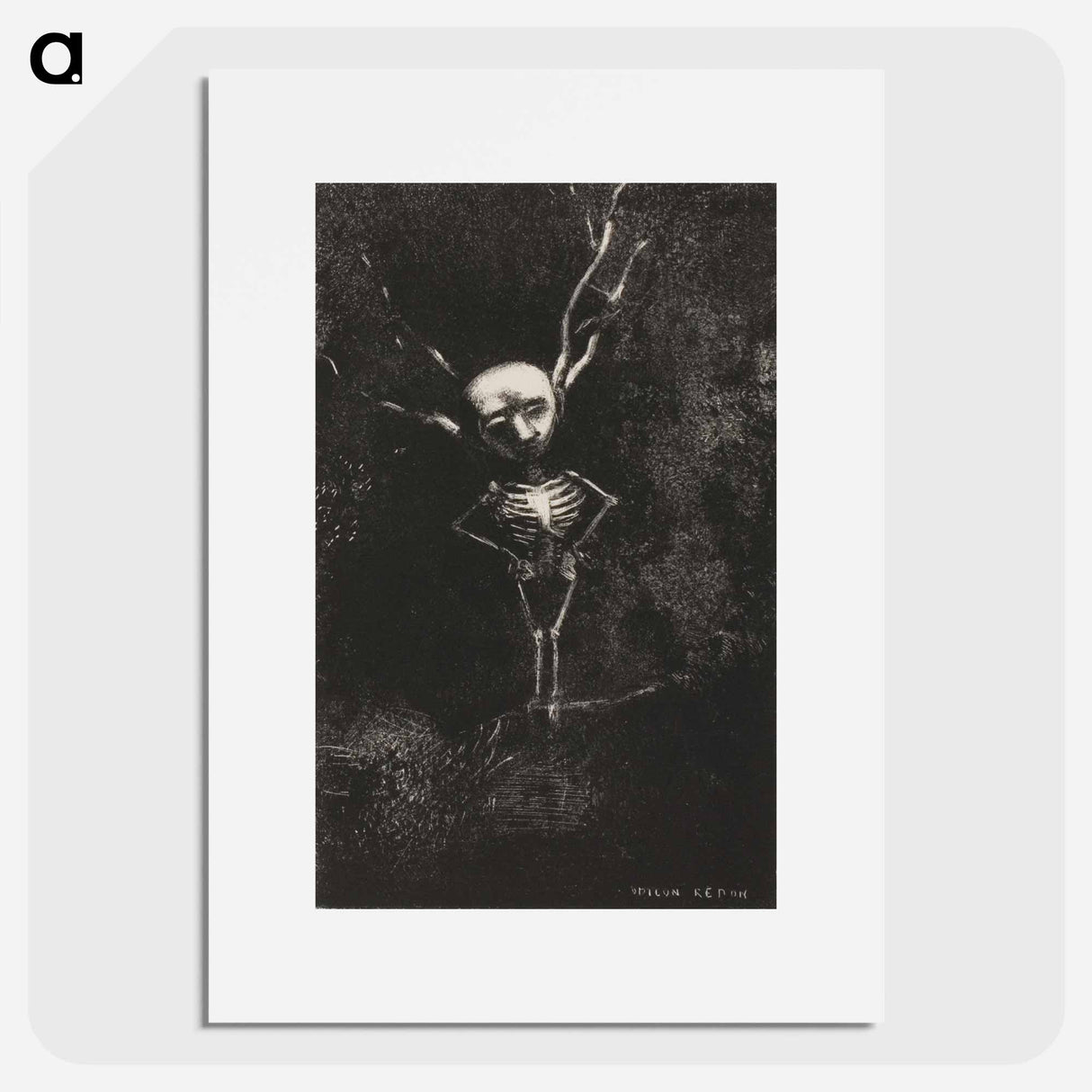 In the Maze of Branches, the Pale Figure Appeared - オディロン ルドン Poster.