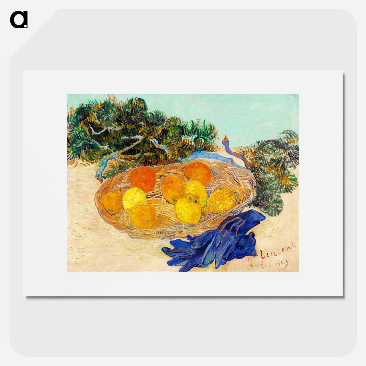 Still Life of Oranges and Lemons with Blue Gloves - Vincent van Gogh Poster.