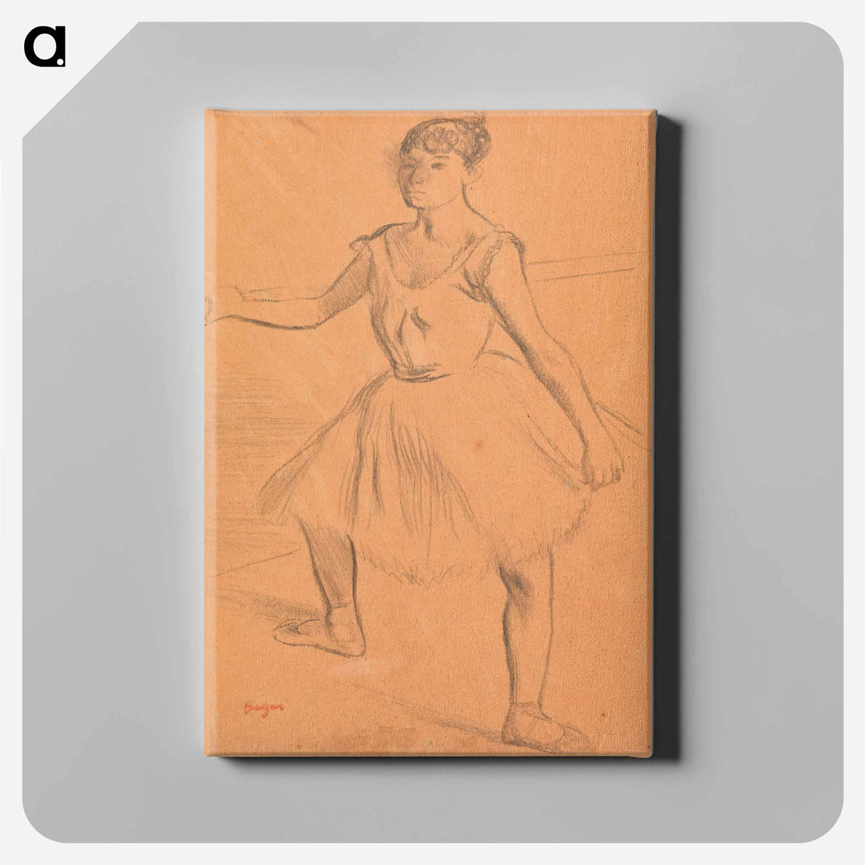 アートパネル-Ballerina Standing at Bar - エドガー ドガ Canvas.