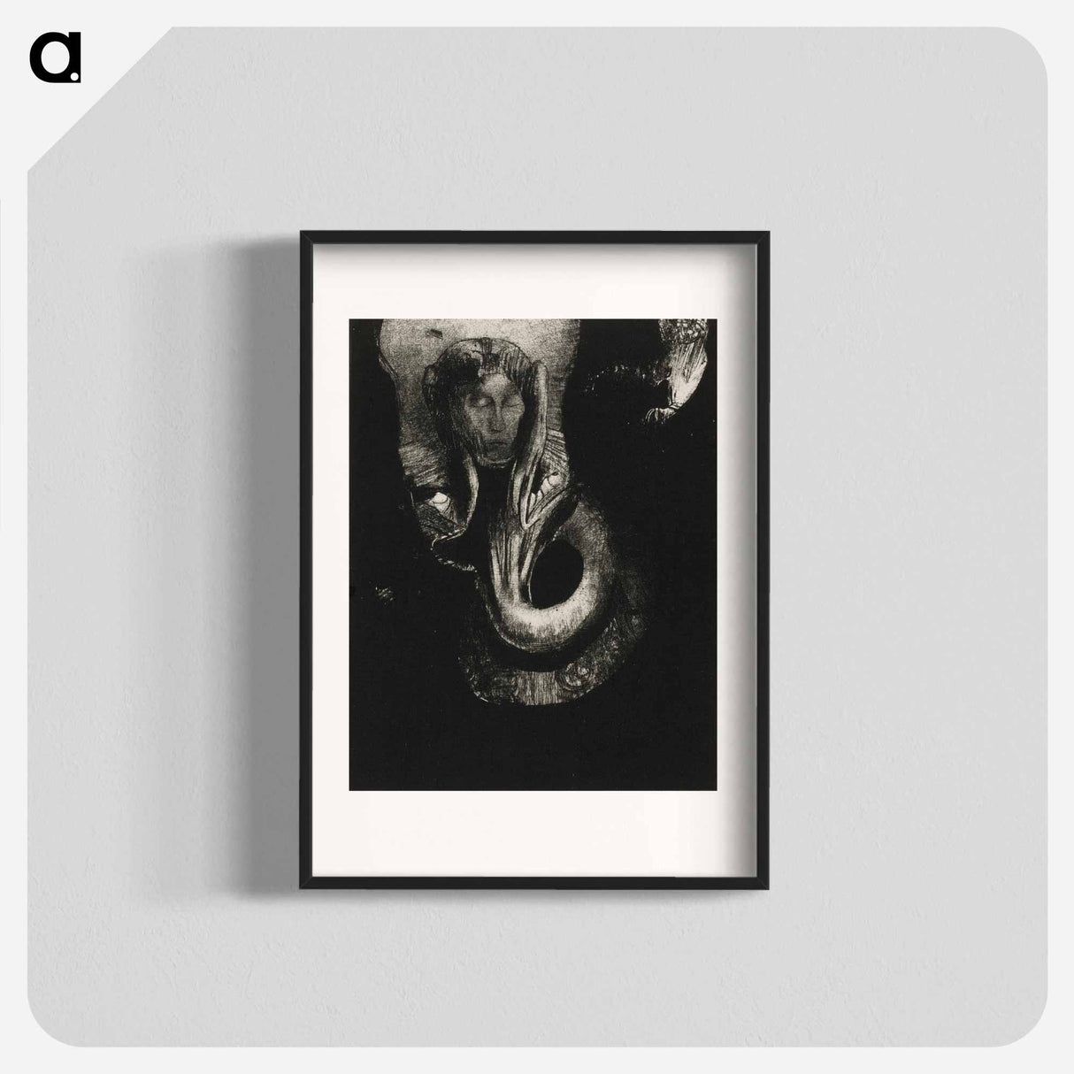 Oannes: "I, the first consciousness in Chaos, rose from the abyss to harden matter, to determine forms," - オディロン ルドン Poster.