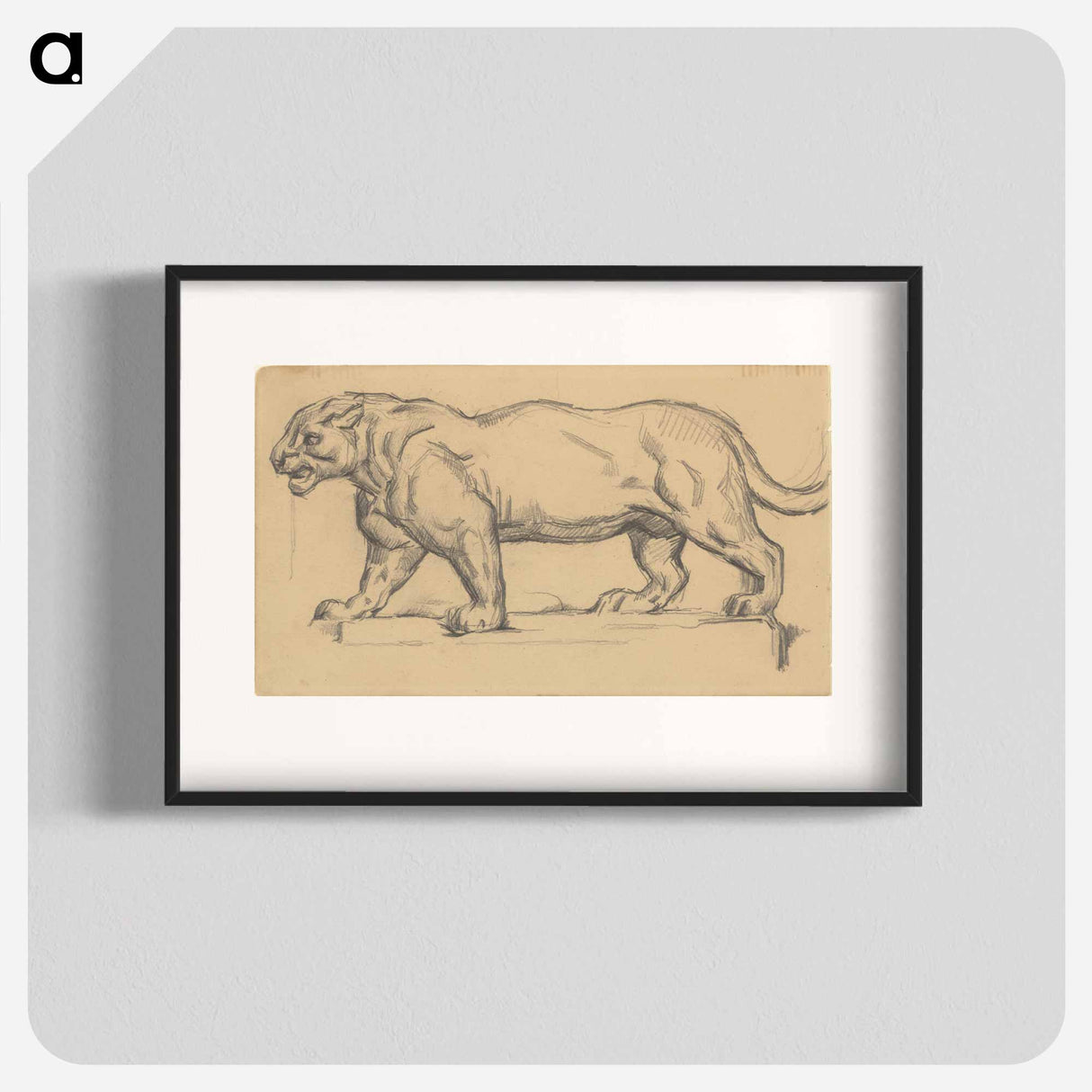 アートポスター-Jaguar drawing in high resolution by Paul Cézanne - ポール セザンヌ Poster.