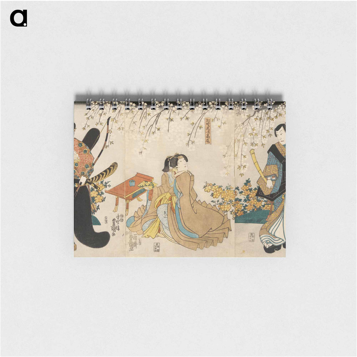 アートメモ帳-Actors in the Roles of Shimada Shigesaburō, Kugyō ama jitsuwa Takao and Sakingo Yorikane under Cherry Blossoms
- 歌川 国貞 Memo.