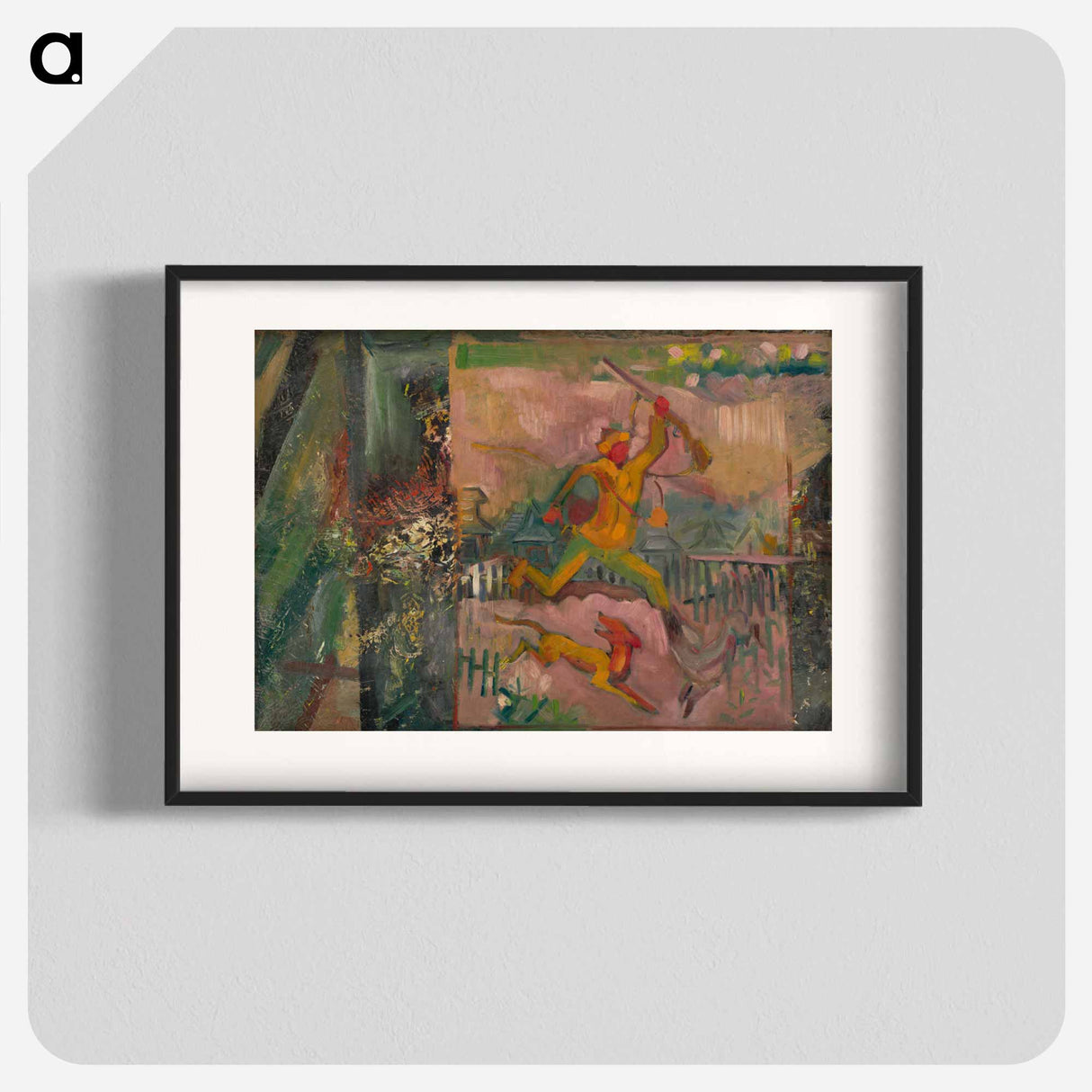 Running hunter with a rifle - アーノルド ピーター ワイズ クビンチャン Poster.