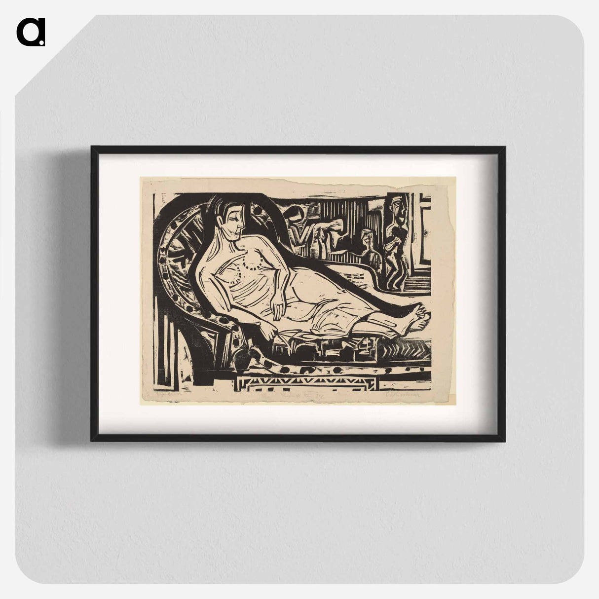 Woman Lying on a Sofa - Ernst Ludwig Kirchner Poster.
