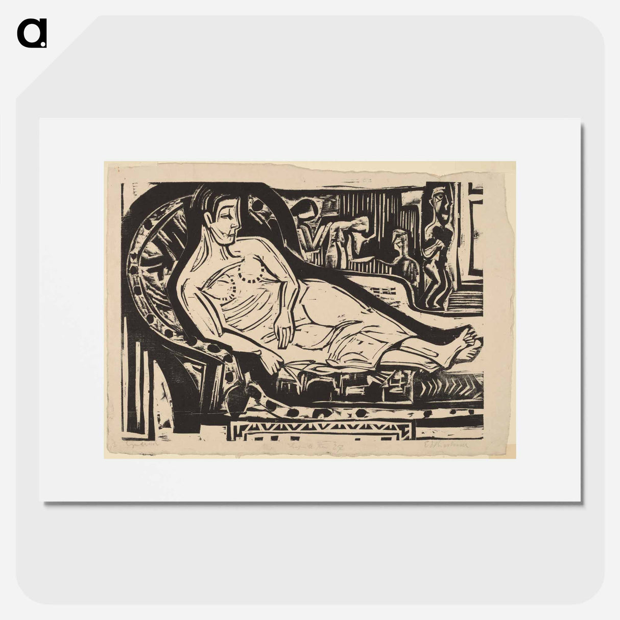 Woman Lying on a Sofa - Ernst Ludwig Kirchner Poster.