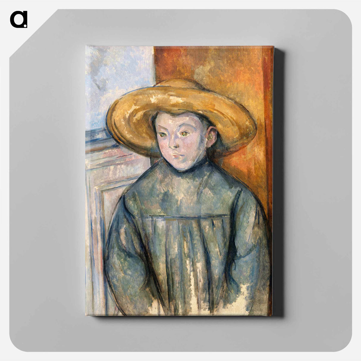 アートパネル-Boy With a Straw Hat - ポール セザンヌ Canvas.