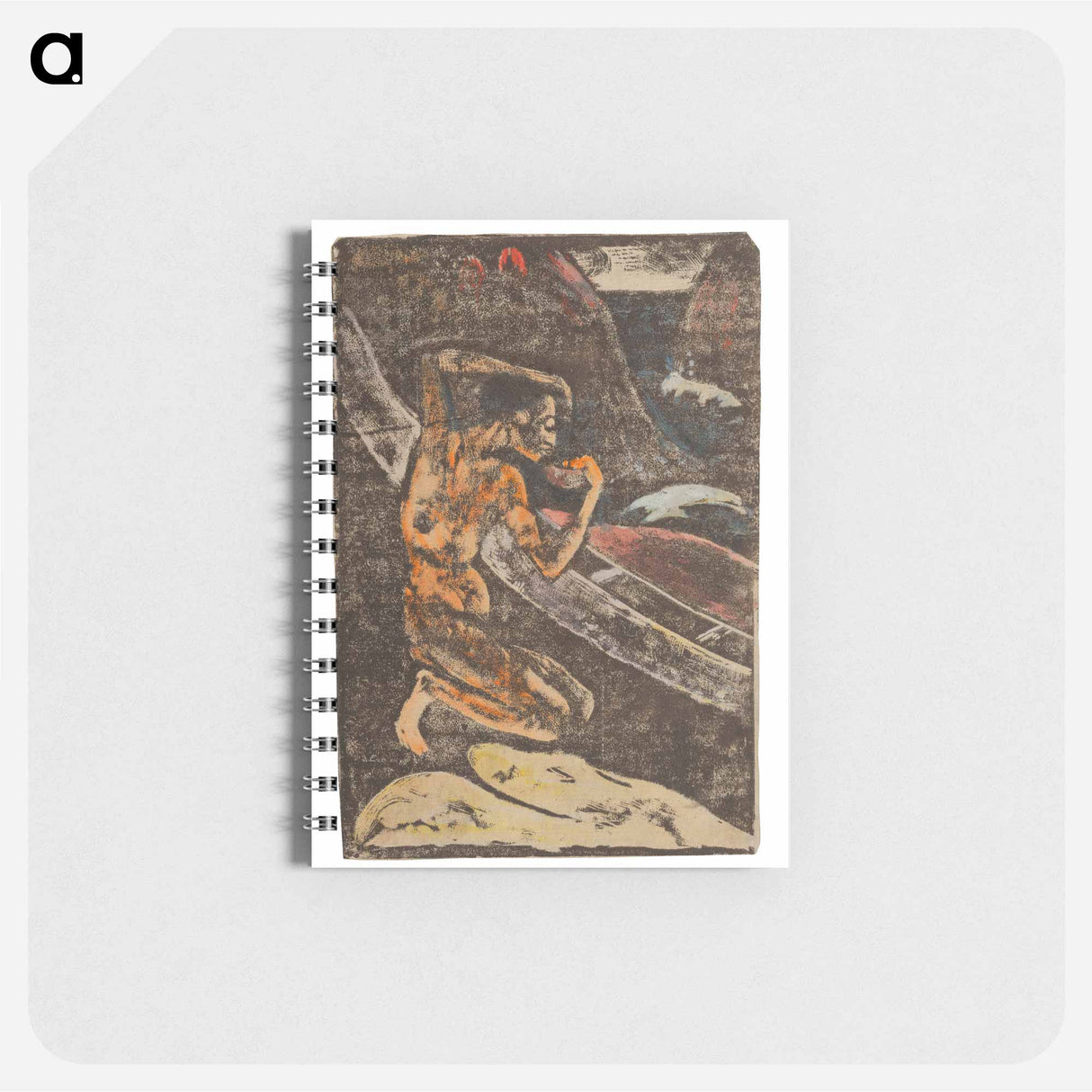 A Fisherman Drinking Beside His Canoe - ポール ゴーギャン Memo.