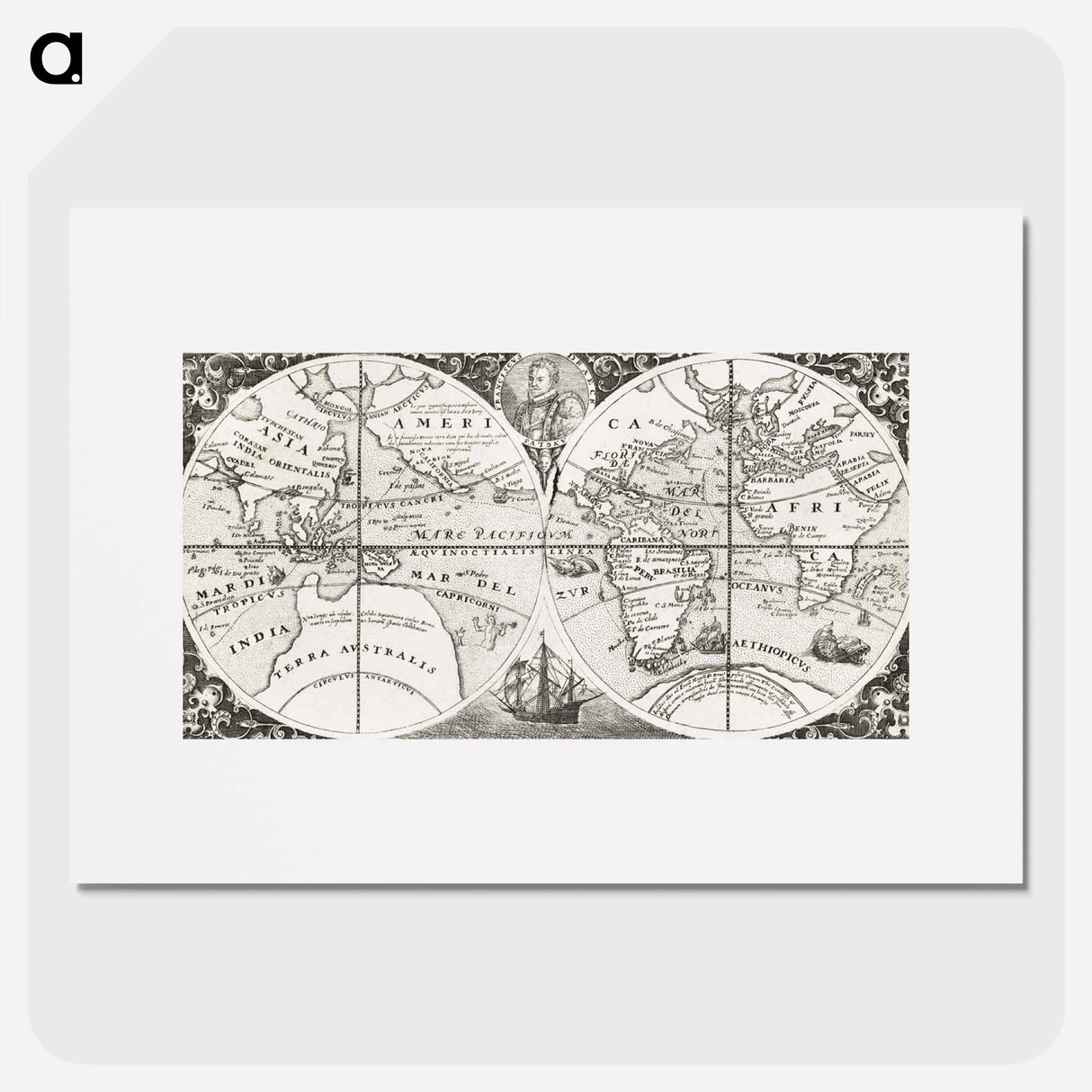 Grand voyages, Part VIII title page - アンティーク地図 Poster.