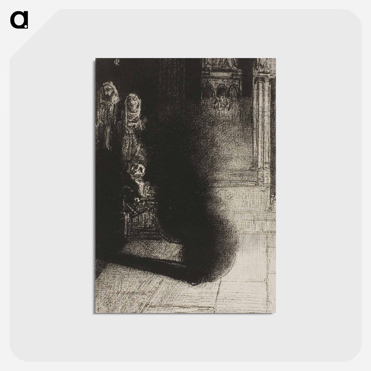 アートポストカード-Frontispiece for Les Flambeaux noirs by Emile Verhaeren - オディロン ルドン Postcard.