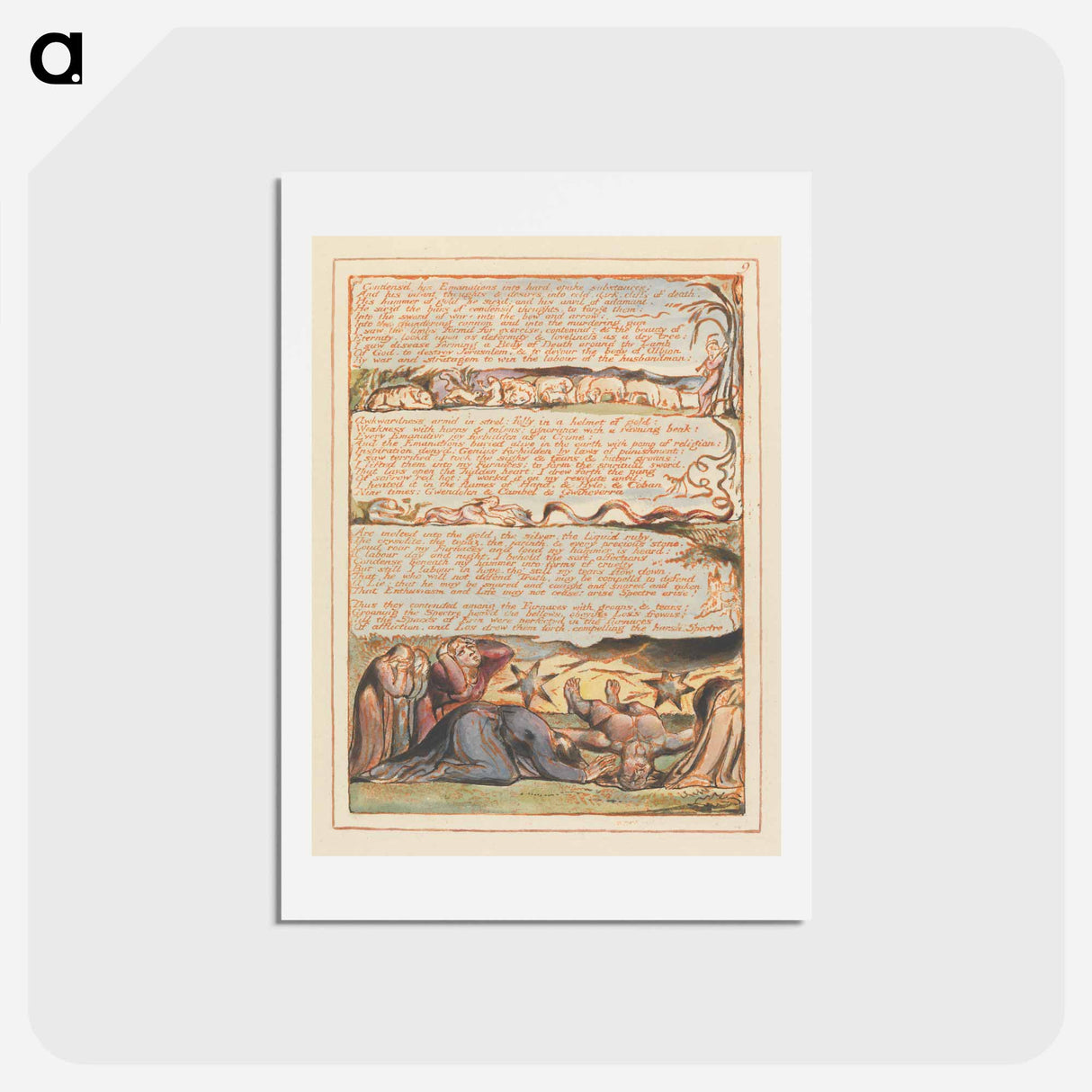 アートポストカード-Jerusalem, Plate 9 - ウィリアム ブレイク Postcard.
