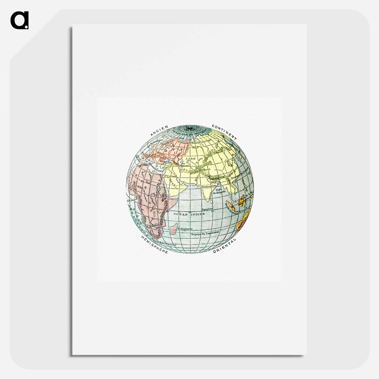 World atlas from The Practical Teaching of Geography - アンティーク地図 Poster.