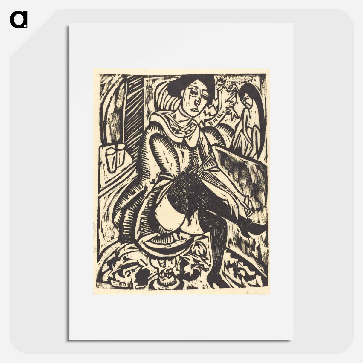 Woman Tying Her Shoe - Ernst Ludwig Kirchner Poster.