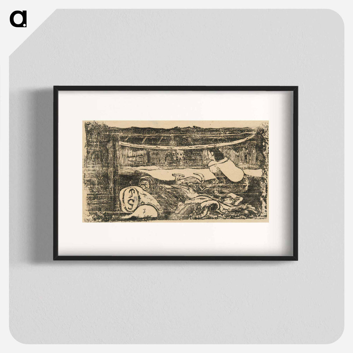 Interior of a Tahitian Hut - ポール ゴーギャン Poster.