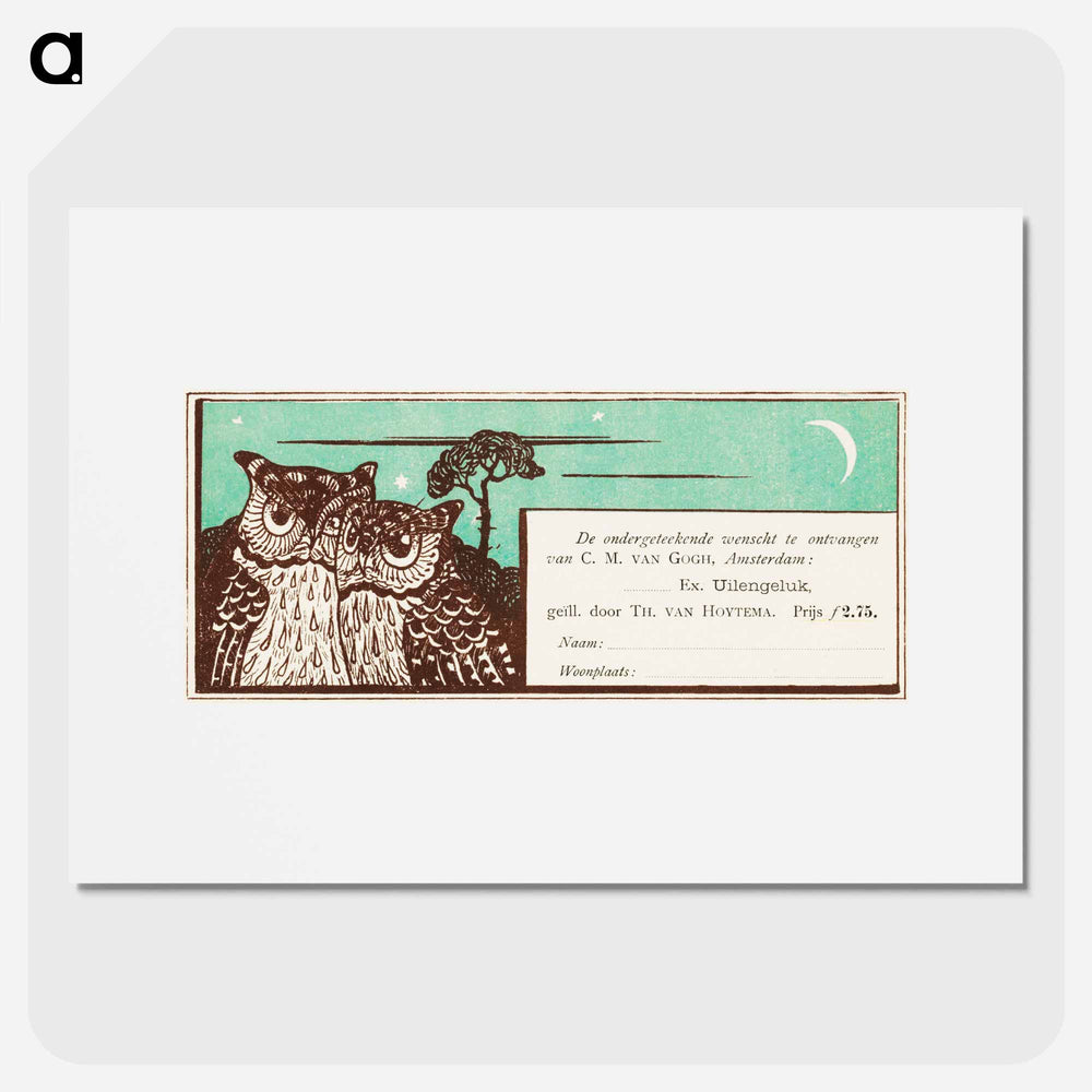 Bestelkaart voor Uilengeluk - Theo van Hoytema Poster.