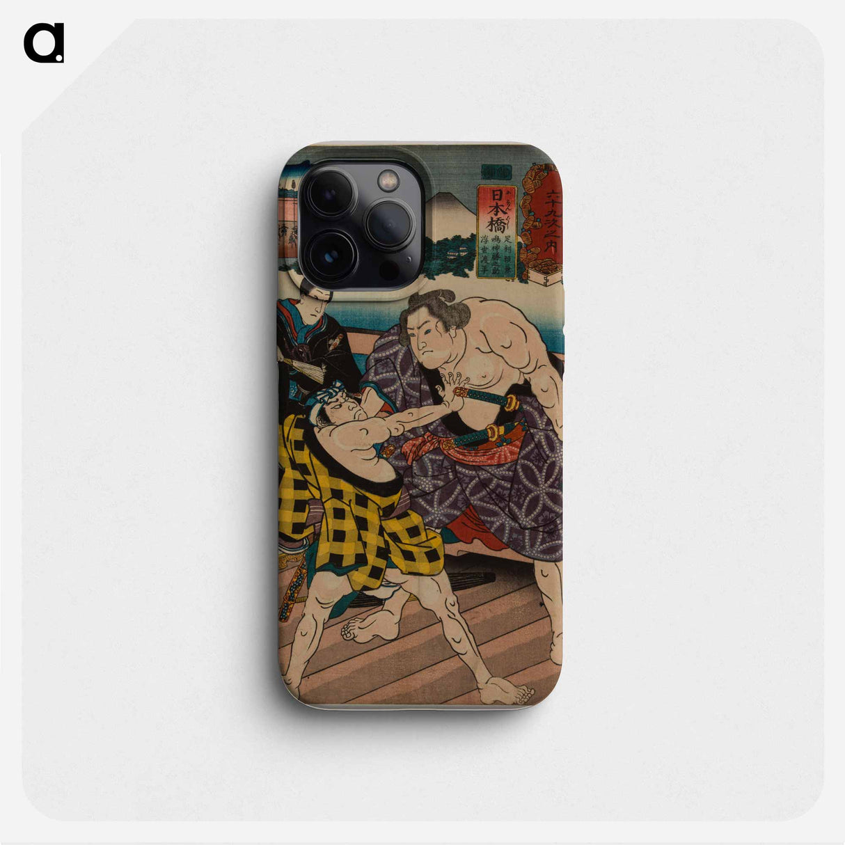 Nihonbashi: Ashikaga Yorikane, Narukami Katsunosuke and Ukiyo Tohei - 歌川 国芳 Phone Case.