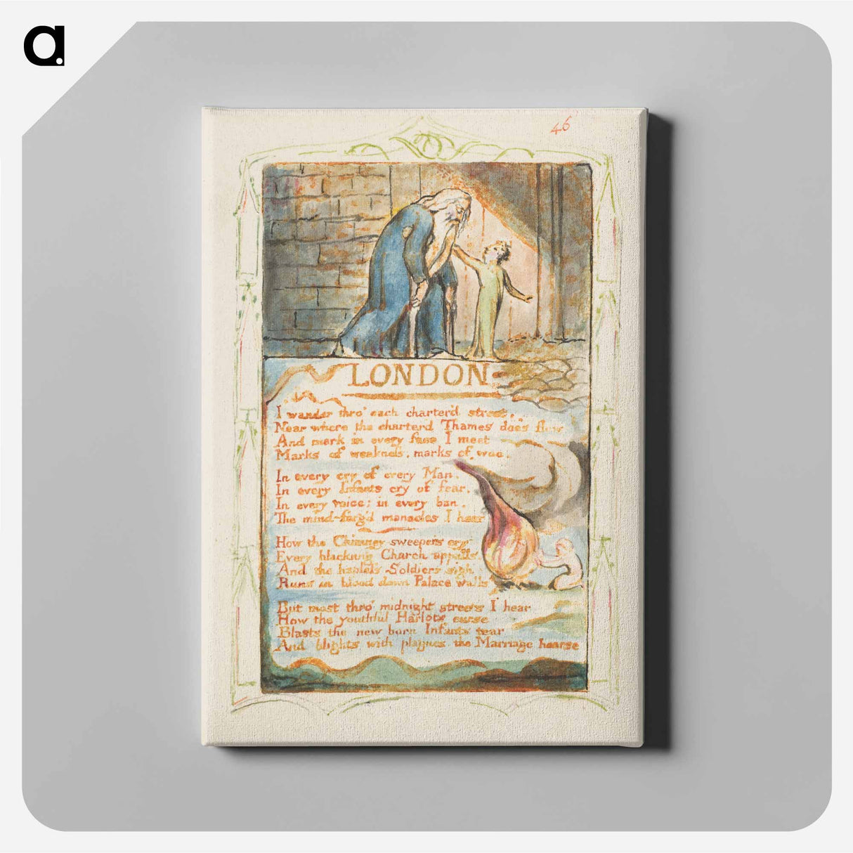 Songs of Innocence and of Experience: London - William Blake Canvas.