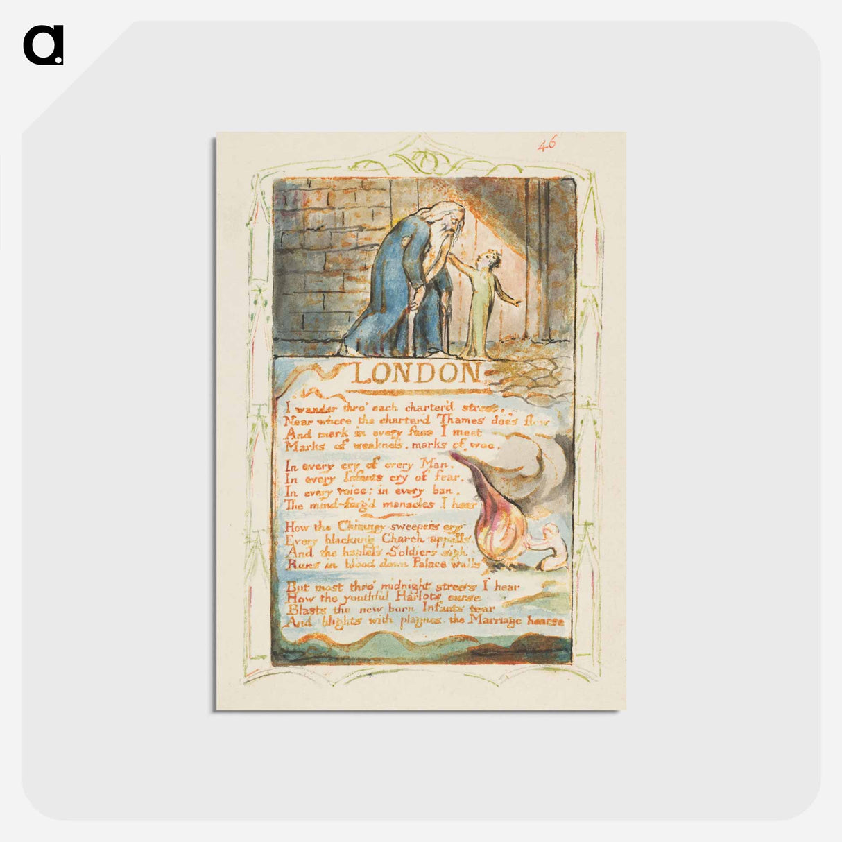 アートポストカード-Songs of Innocence and of Experience: London - ウィリアム ブレイク Postcard.