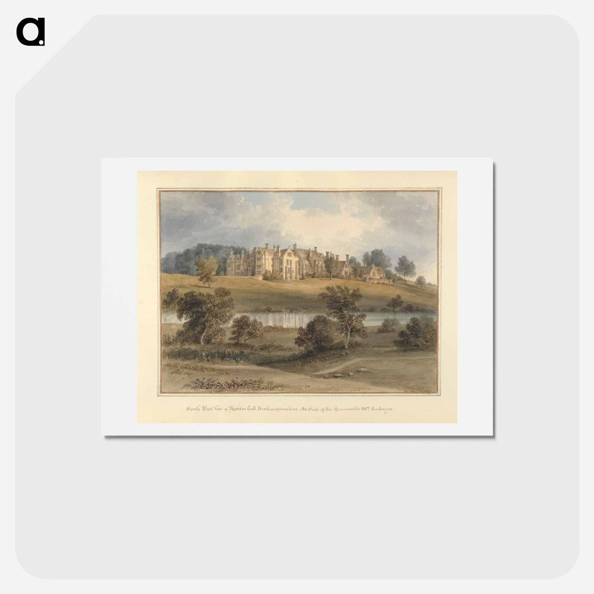 アートポストカード-South West View of Rushton Hall, Northamptonshire; the Seat of the Honourable Mrs. Cockayne
- イェール大学アートギャラリー Postcard.
