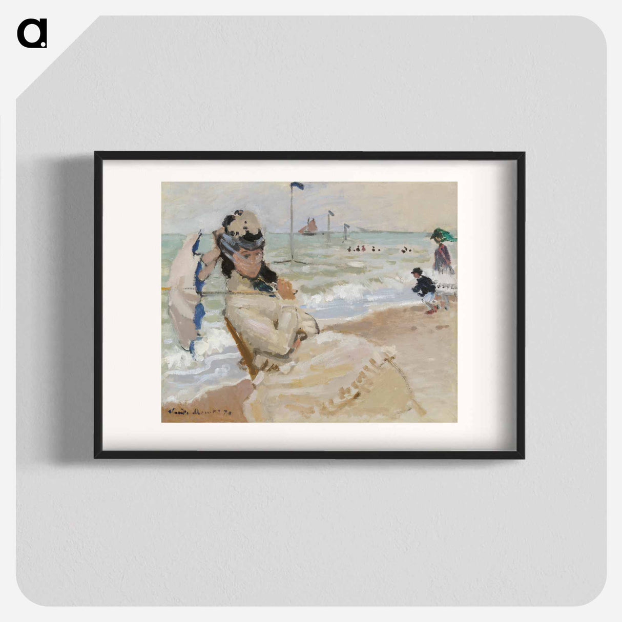 アートポスター-Camille on the Beach in Trouville - クロード モネ Poster.