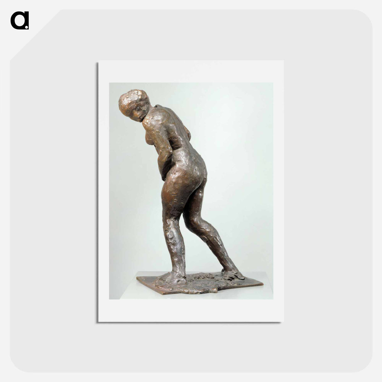 アートポストカード-Woman caught unawares ; woman taken unawares - エドガー ドガ Postcard.