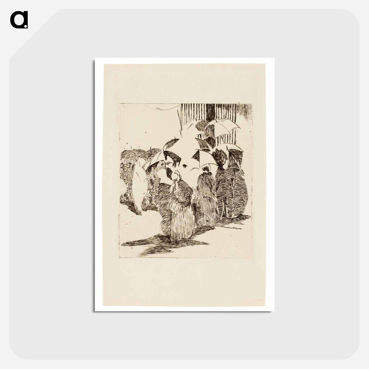 アートポストカード-Line in Front of the Butcher Shop - エドゥアール マネ Postcard.