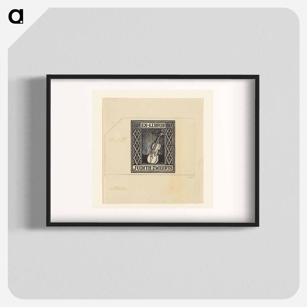 Ontwerp voor een ex libris van Judith Zweerts by Julie de Graag - Julie de Graag Poster.