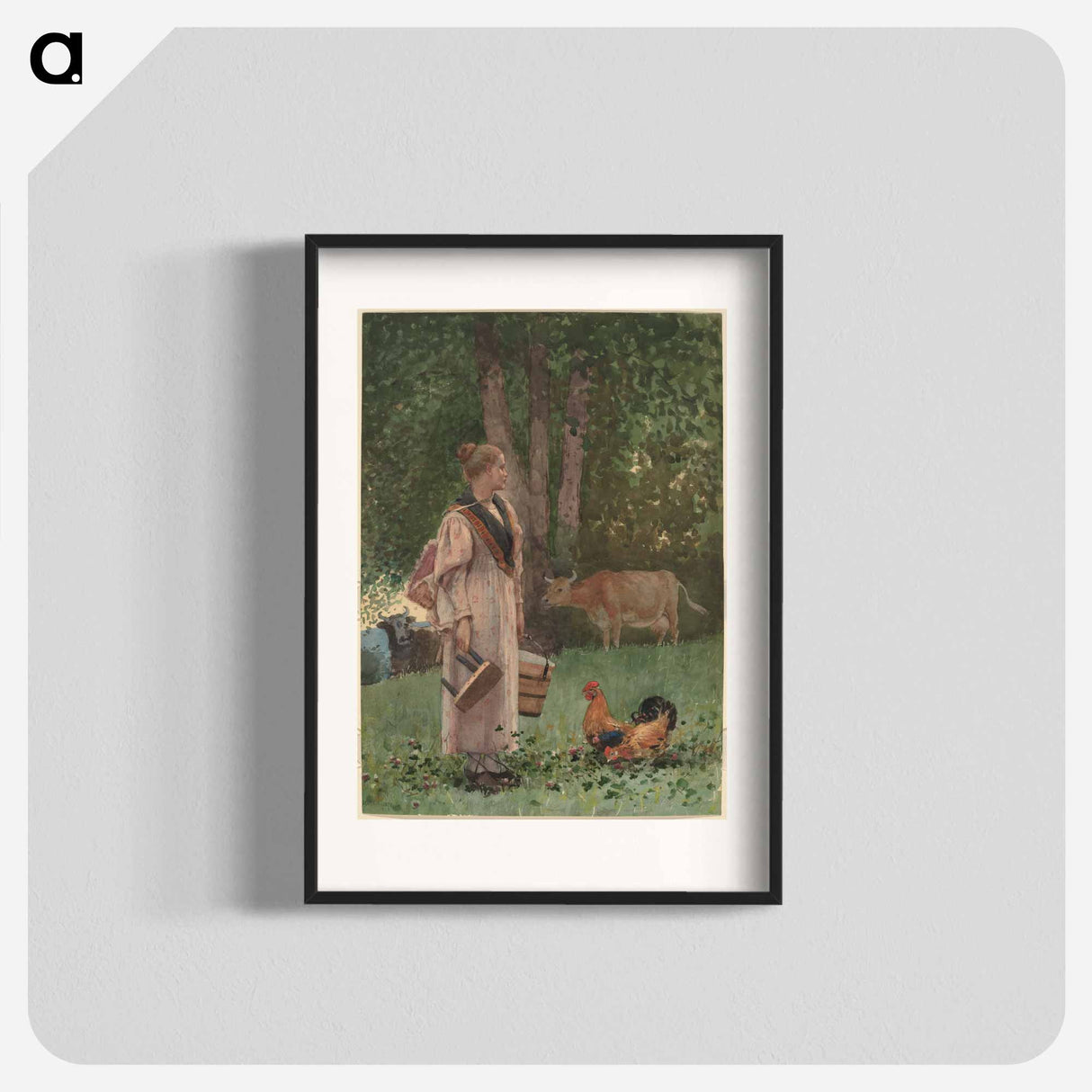 The Milk Maid - ウィンスロー ホーマー Poster.