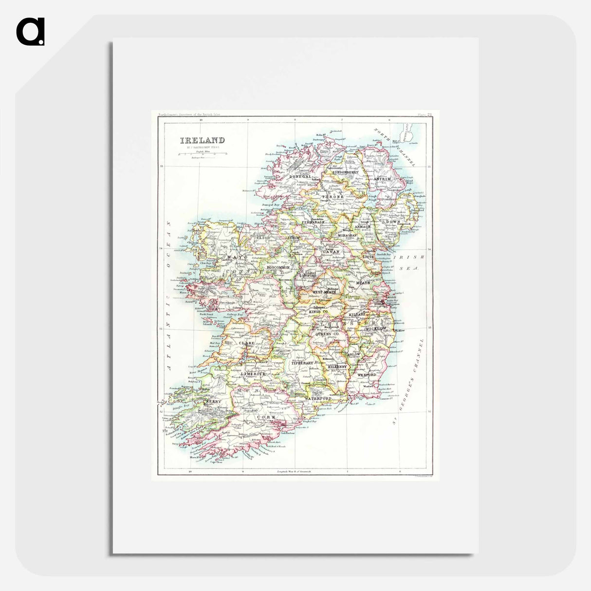 Gazetteer of the British Isles - アンティーク地図 Poster.