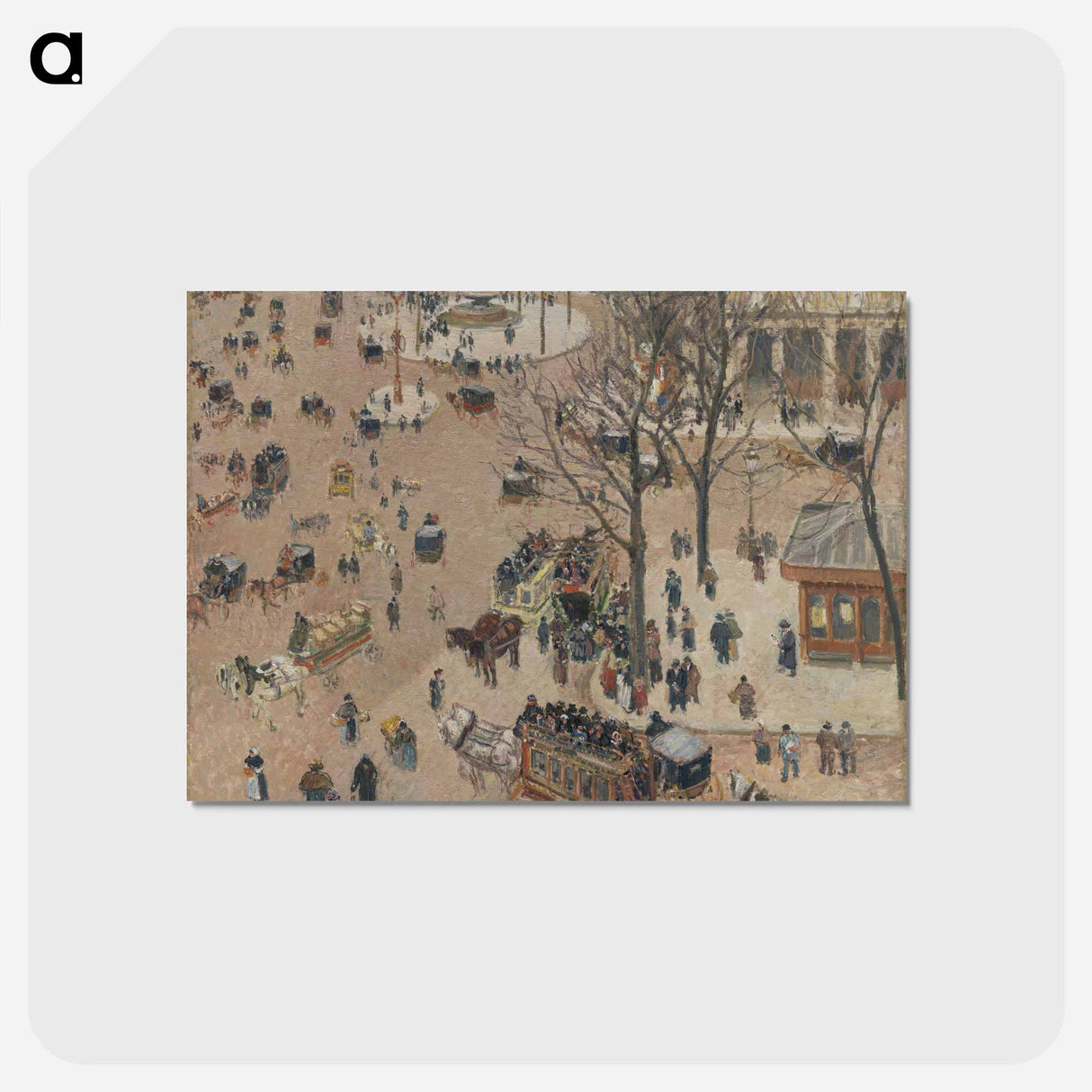 アートポストカード-La Place du Theatre Francais - カミーユ ピサロ Postcard.