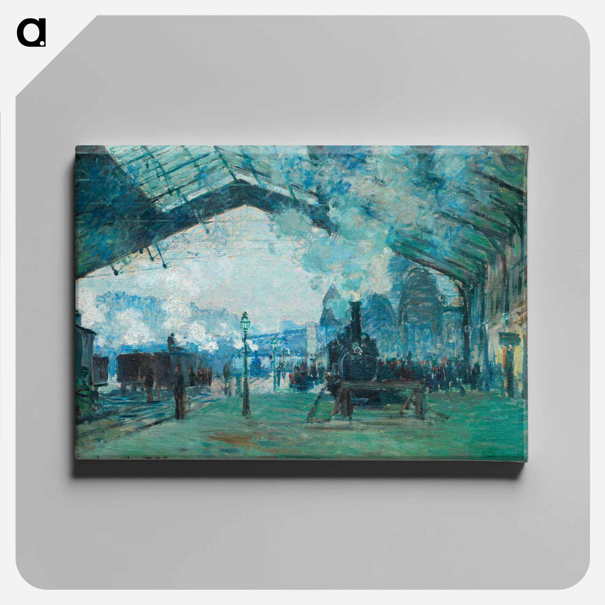 アートパネル-Arrival of the Normandy Train, Gare Saint-Lazare - クロード モネ Canvas.
