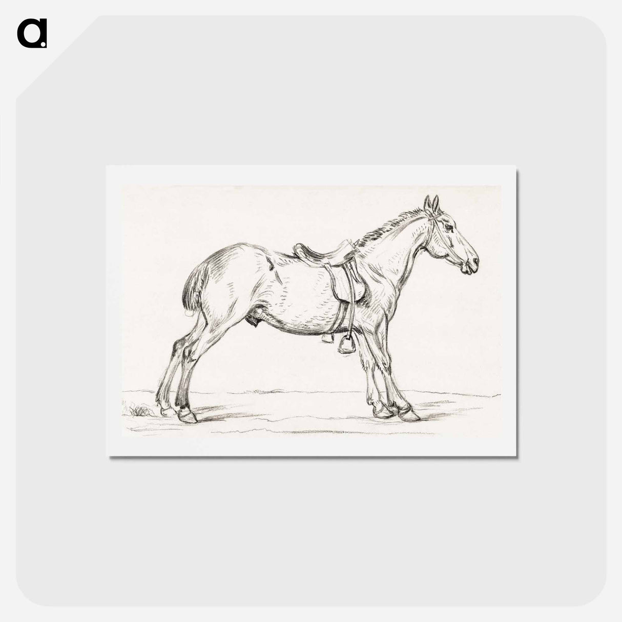 アートポストカード-Saddled horse - ジャン ベルナール Postcard.