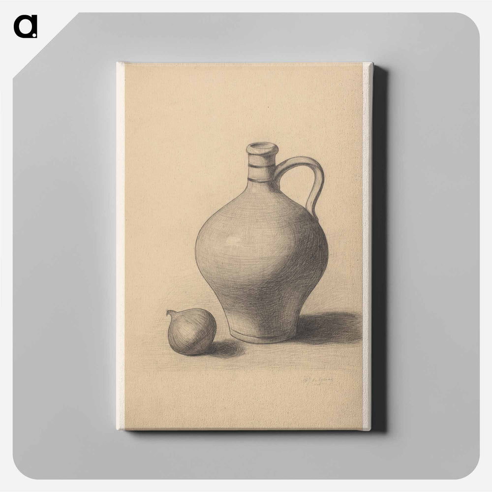 Stilleven met kruik en ui - Julie de Graag Canvas.