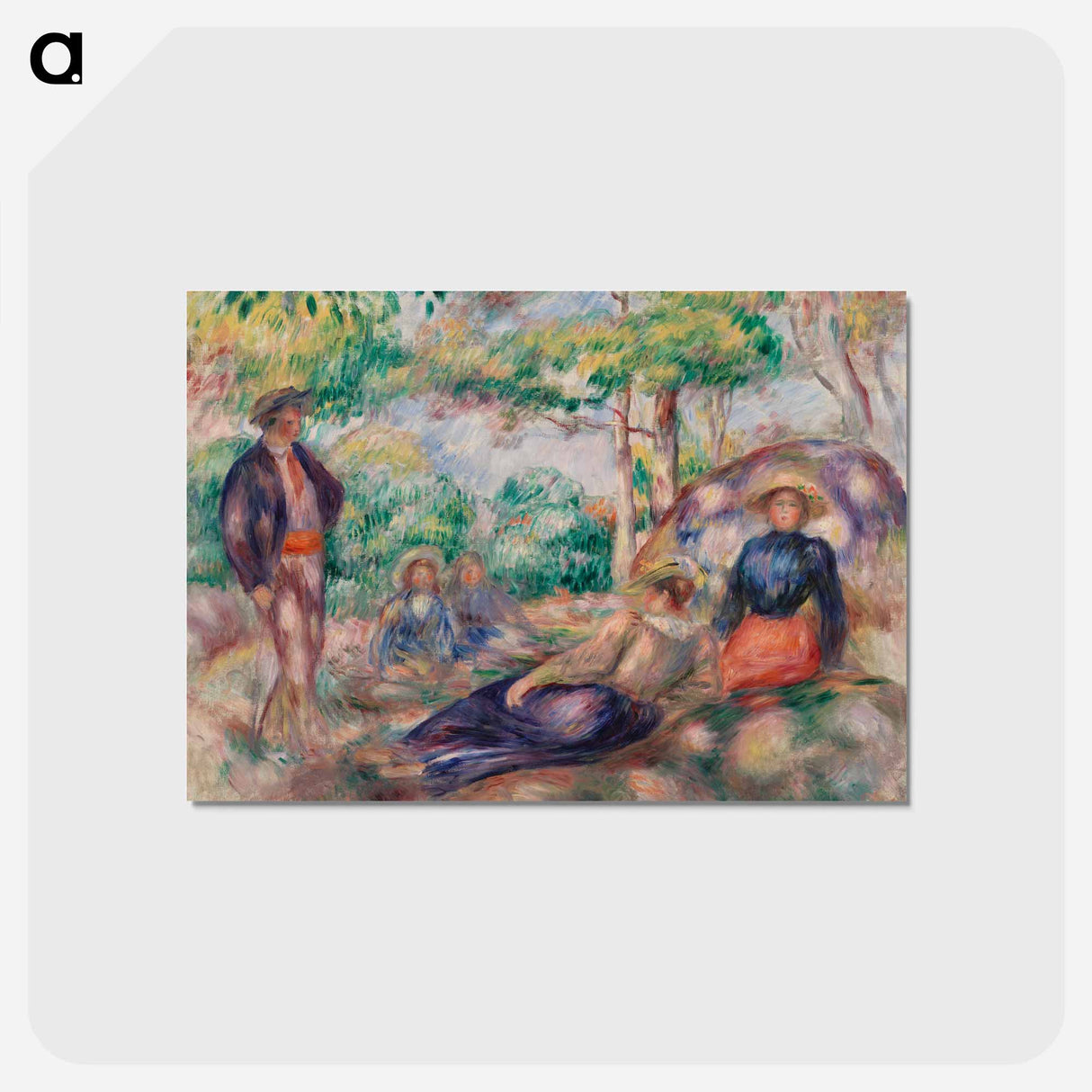 アートポストカード-Resting in the Grass - ピエール オーギュスト ルノワール Postcard.